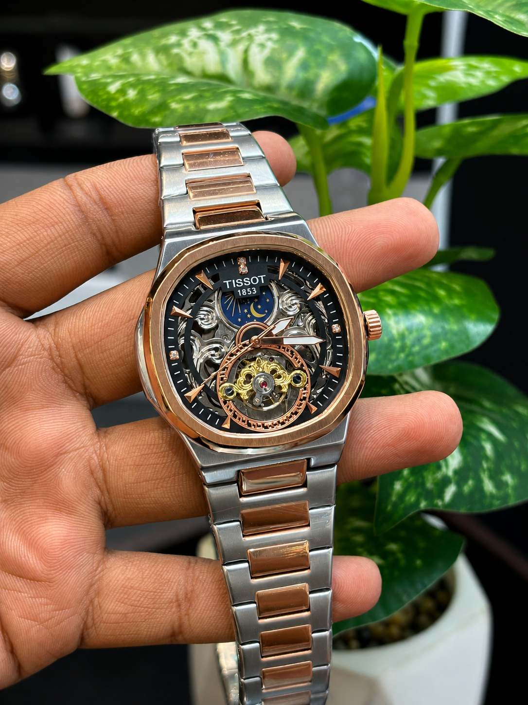 Tissot 1853-inspired skeleton automatic watch