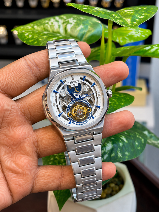 Tissot 1853-inspired skeleton automatic watch