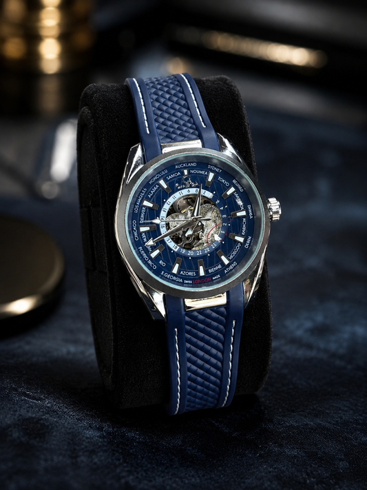 S. GEORGIA London Skeleton World Time Automatic Watch
