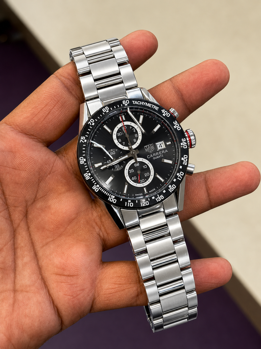 TAG Heuer Carrera chronograph design.