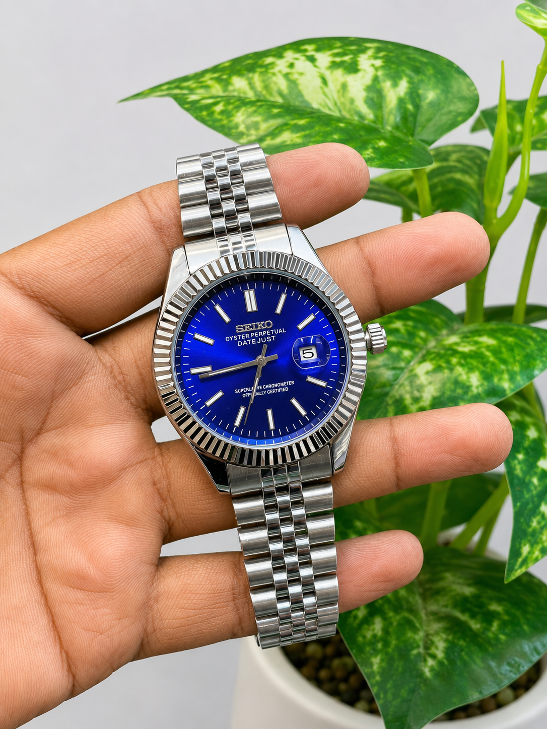 Seiko Datejust-style homage watch