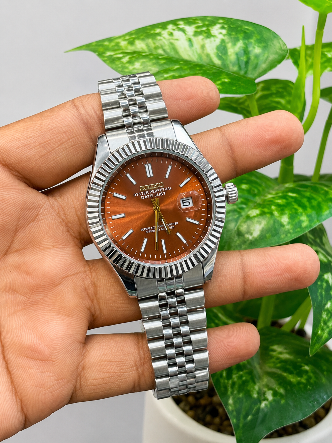 Seiko Datejust-style homage watch