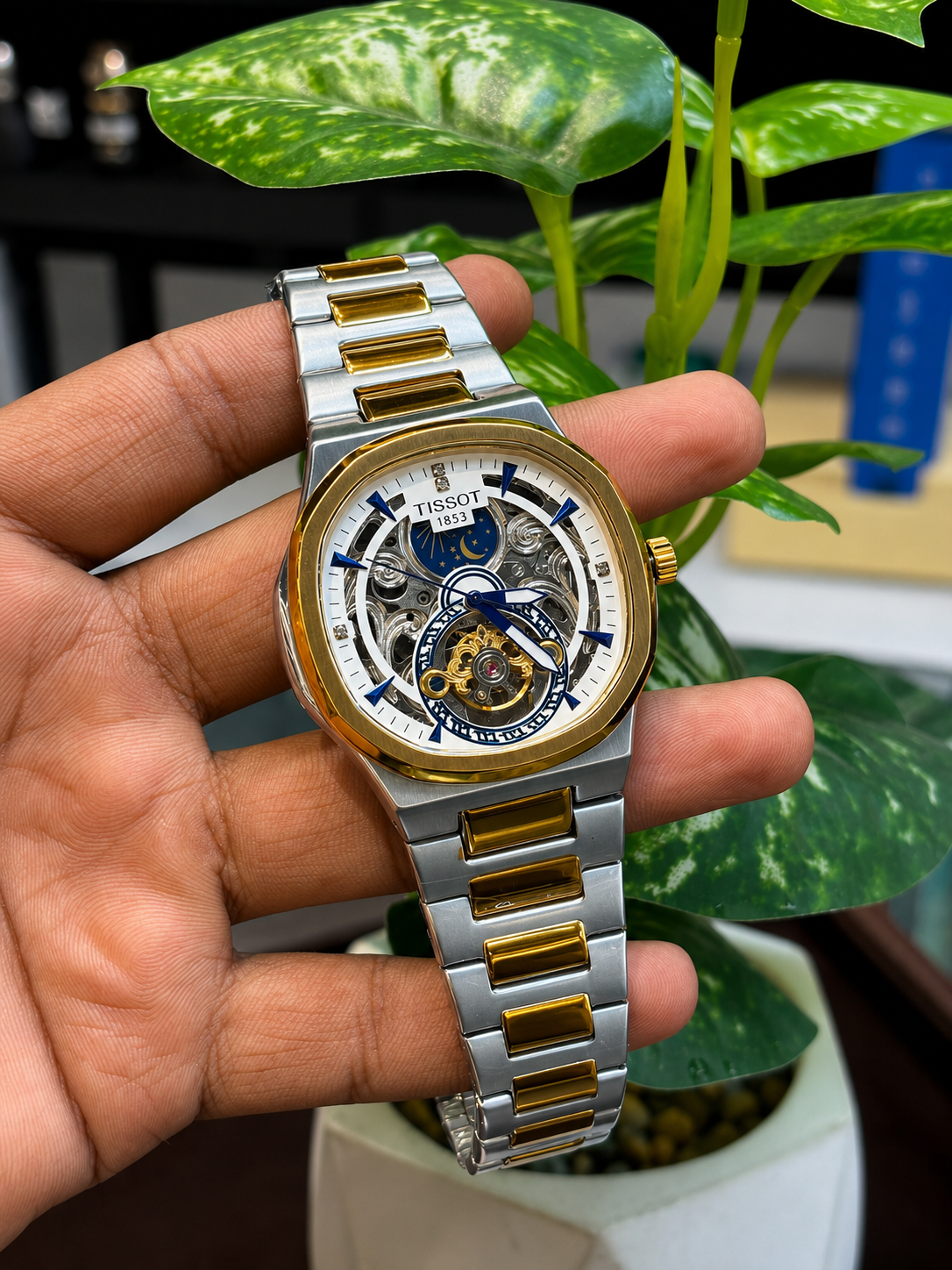 Tissot 1853-inspired skeleton automatic watch