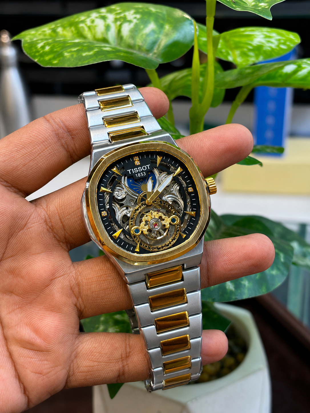 Tissot 1853-inspired skeleton automatic watch