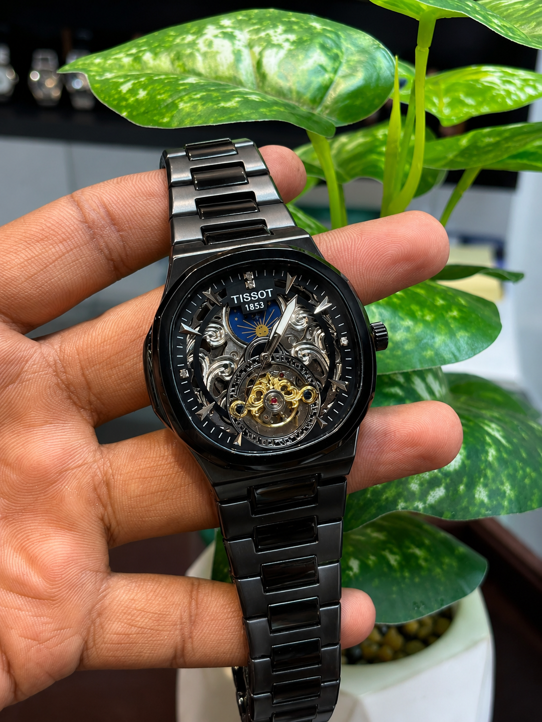 Tissot 1853-inspired skeleton automatic watch