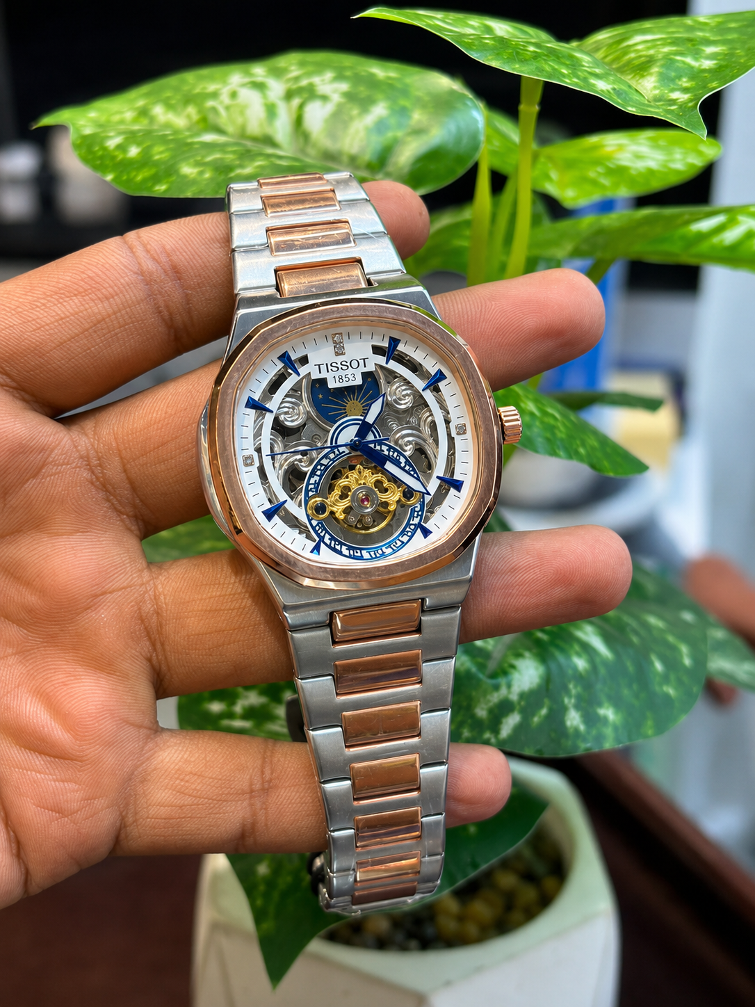 Tissot 1853-inspired skeleton automatic watch