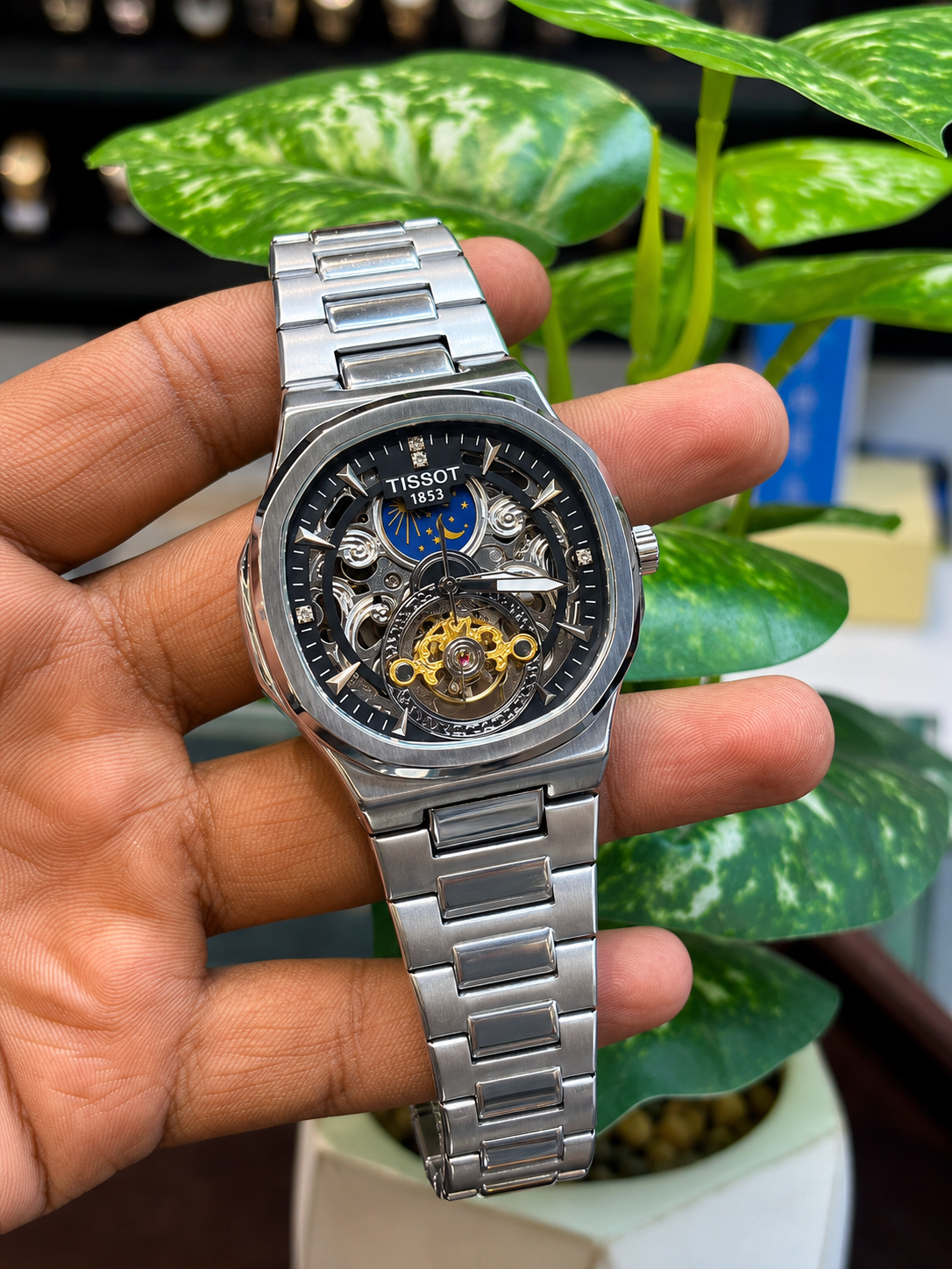 Tissot 1853-inspired skeleton automatic watch