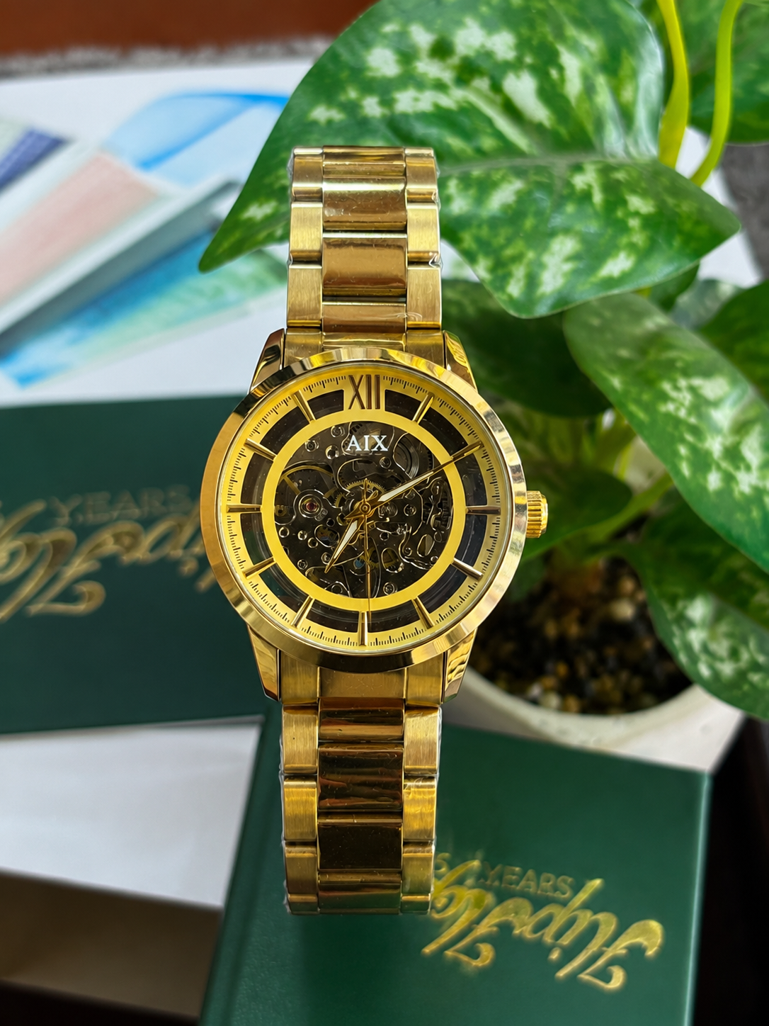 A|X fashion-style skeleton wristwatch