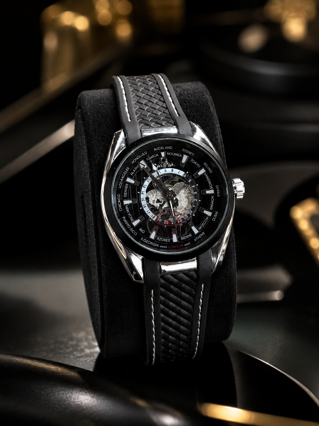 S. GEORGIA London Skeleton World Time Automatic Watch