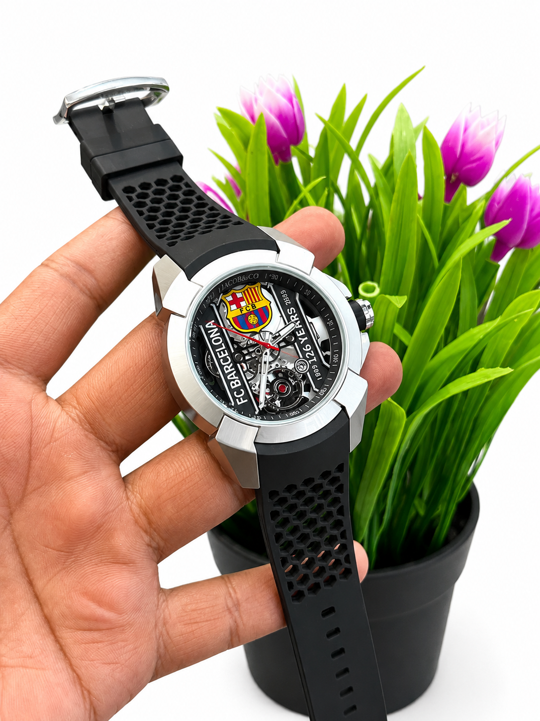 Jacob & Co. FC Barcelona-themed skeleton-style watch